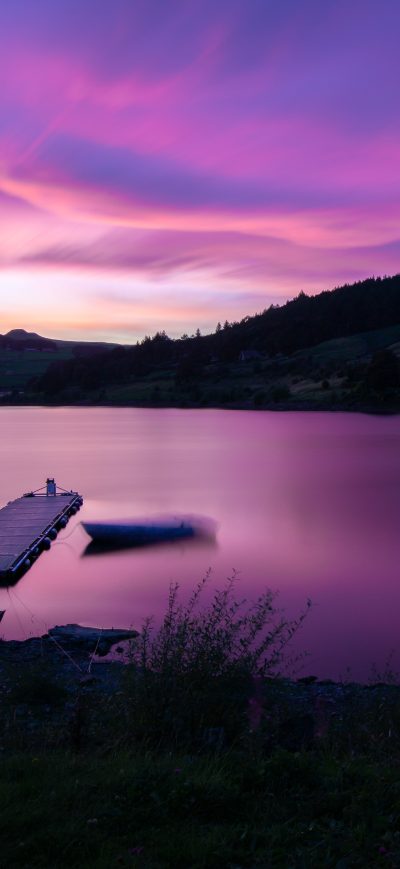 Fond d'écran iPhone Sunset At Ladybower Reservoir Pier Side 5k