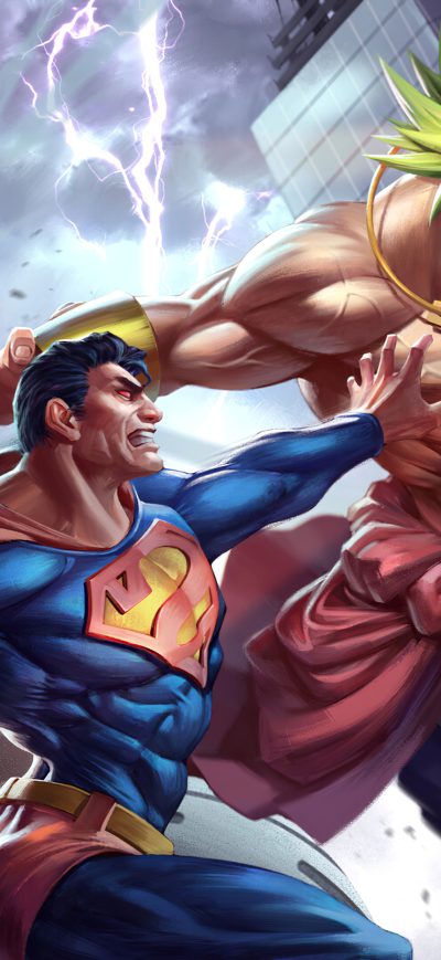 Fond d'écran iPhone Superman Vs Goku 4k