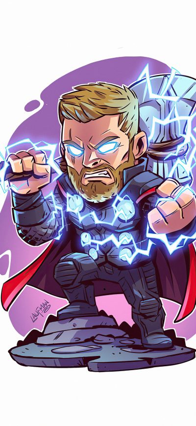 Fond d'écran iPhone Thor With Hammer Minimal 5k