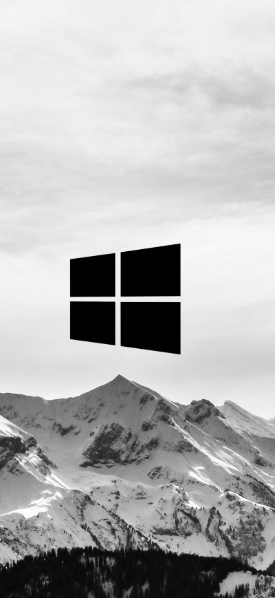 Fond d'écran iPhone Snow Mountains Windows Logo 5k