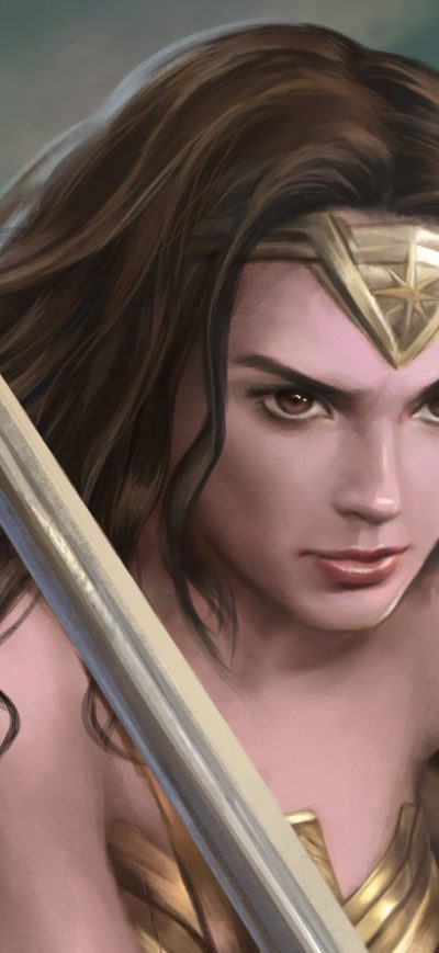 Fond d'écran iPhone Wonder Woman Warrior Art 4k
