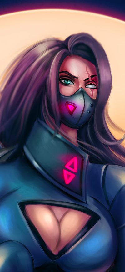 Fond d'écran iPhone Assassins Cyberpunk Girl