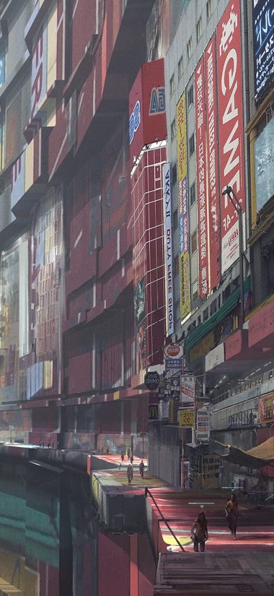 Fond d'écran City Futuristic Concept Art sur iPhone