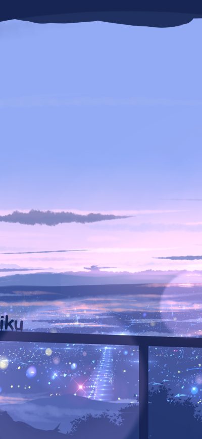 Fond d'écran iPhone Scenery View From Window Anime 4k