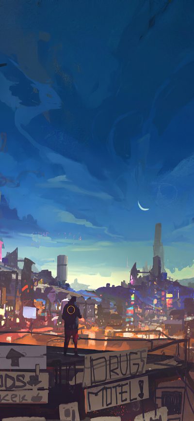 Fond d'écran iPhone Thinnest Crescent Moon 4k