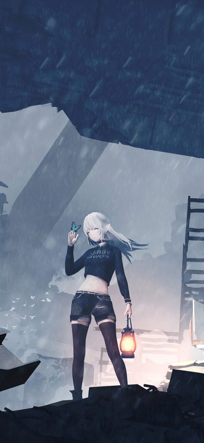 Fond d'écran Anime Girl Lifeline 4k sur iPhone