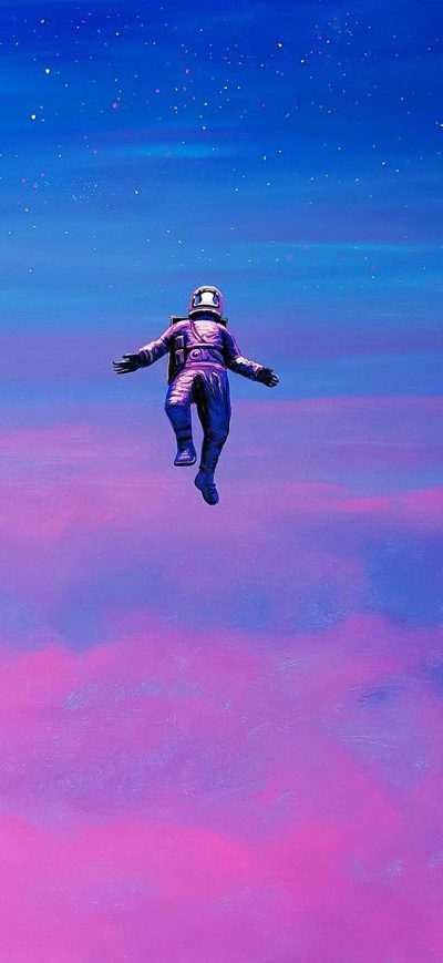 Fond d'écran Astronaut Falling 4k sur iPhone
