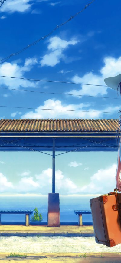 Fond d'écran Anime Girl On Vacation sur iPhone