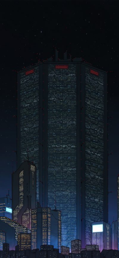 Fond d'écran iPhone Cyberpunk City Buildings 5k