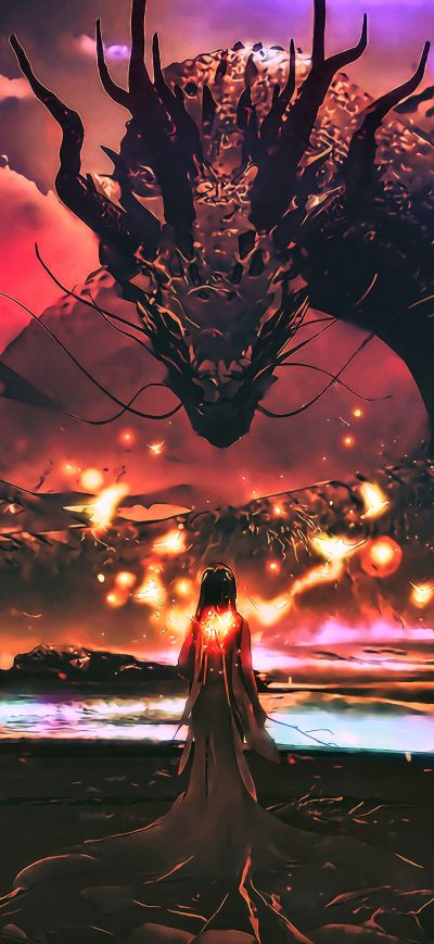Fond d'écran iPhone Dragon Goddess Artwork Fantasy