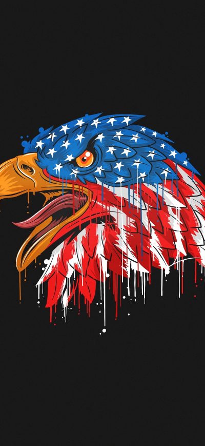 Fond d'écran iPhone American Flag Eagle Minimal 4k