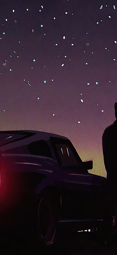 Fond d'écran iPhone Retrowave Nights With Ford Mustang 4k