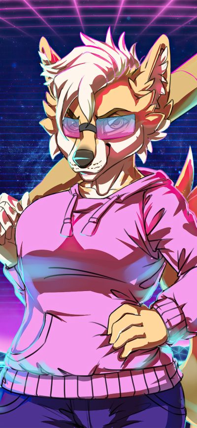 Fond d'écran iPhone Retrowave Teplye Tona Fox 4k