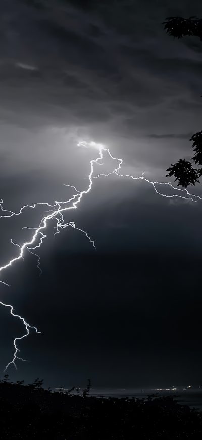 Fond d'écran iPhone Lightning Strikes On Trees 4k