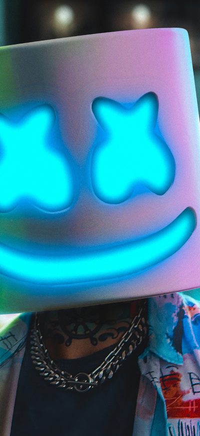 Fond d'écran iPhone Marshmello Neon 4k