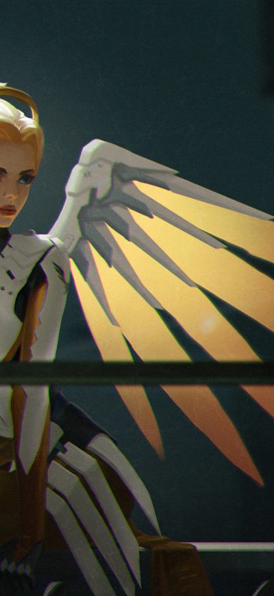Fond d'écran iPhone Mercy Overwatch Game Art 4k