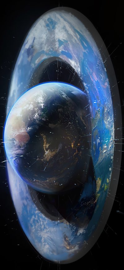 Fond d'écran iPhone Star City Planet Dark 8k