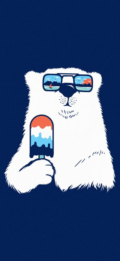 Fond d'écran iPhone Polar Bear Minimal 4k