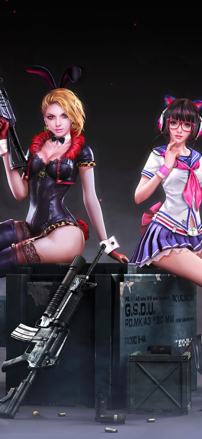 Fond d'écran iPhone Rabbit Police Office And School Girl Pubg 4k