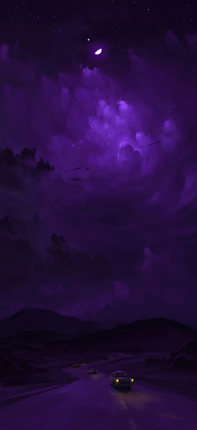 Fond d'écran iPhone Purple Night Ride 4k