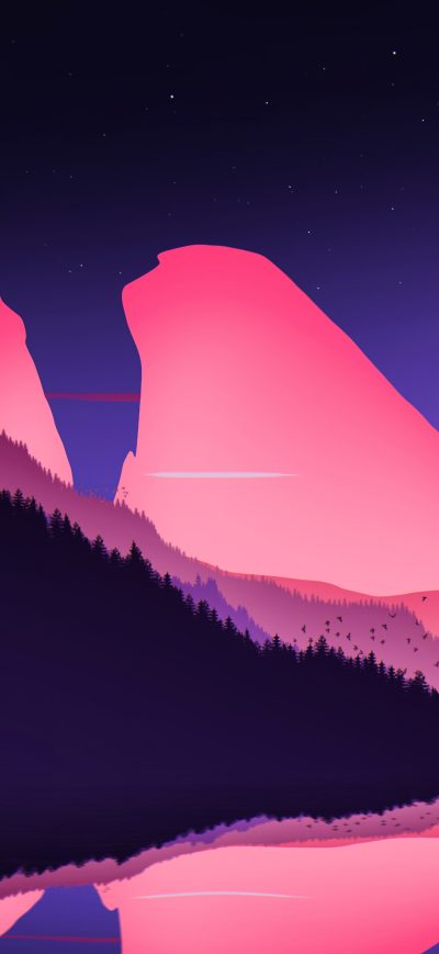 Fond d'écran iPhone Retro Landscape 4k