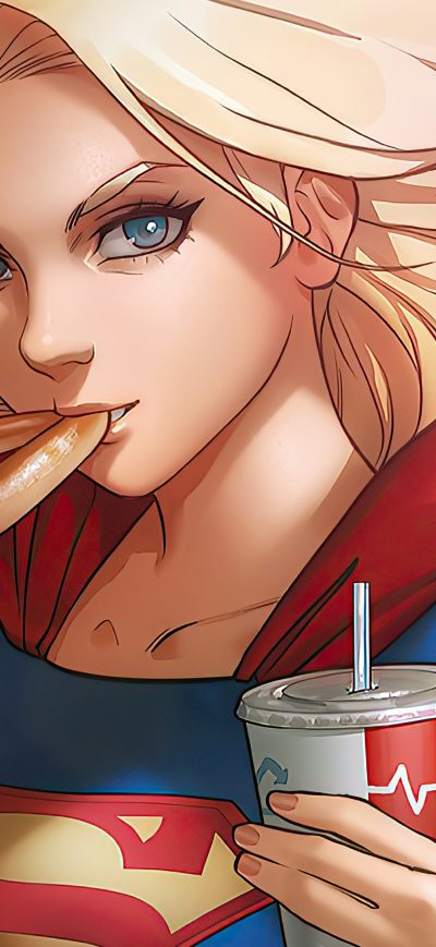 Fond d'écran iPhone Supergirl Eating Cookie
