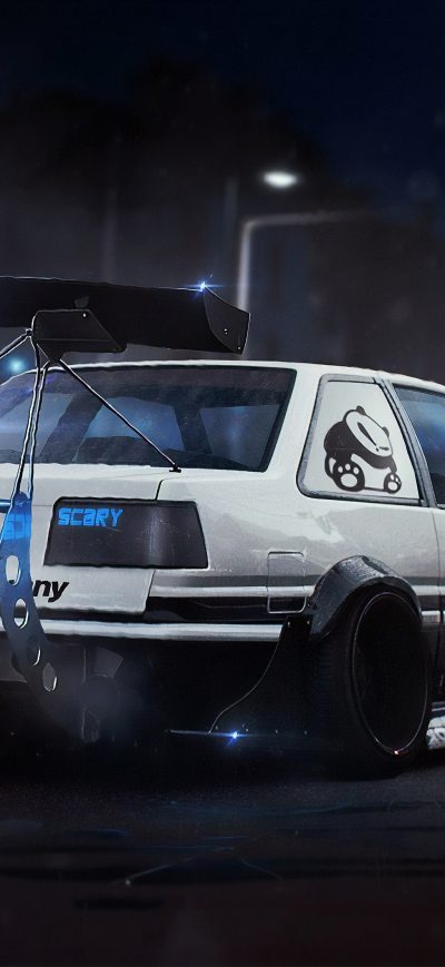 Fond d'écran iPhone Toyota Ae86 Scary Digital Art 4k