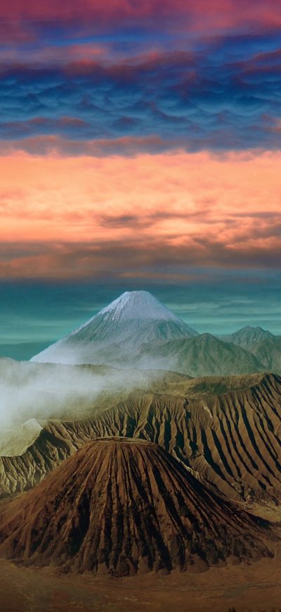 Fond d'écran iPhone Volcano Landscape Clouds Scenic 8k