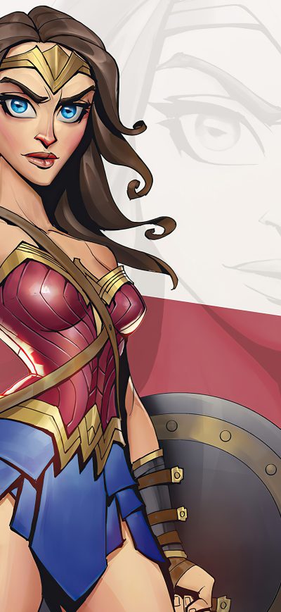 Fond d'écran iPhone Wonder Woman Cartoon Minimal Art 5k