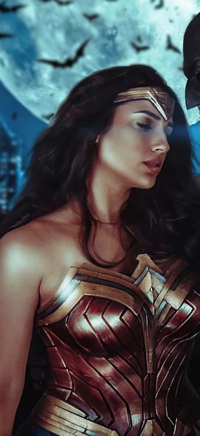 Fond d'écran iPhone Wonder Woman And Bat 4k