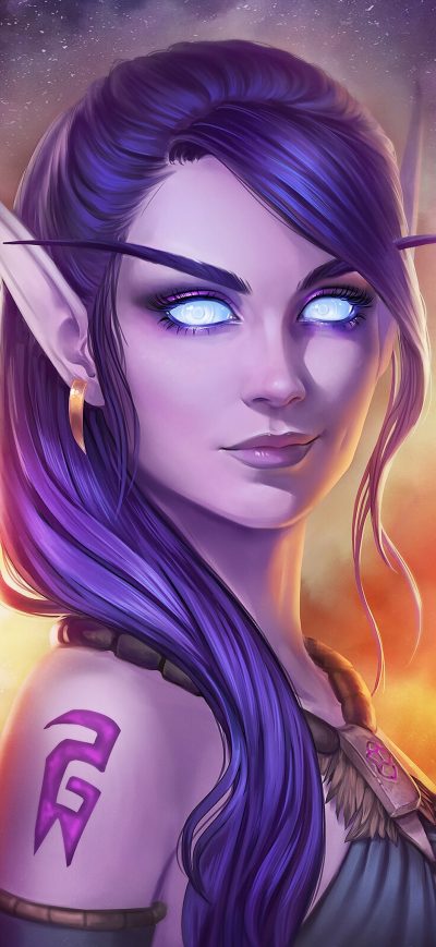 Fond d'écran iPhone World Of Warcraft Fantasy Girl Art 4k