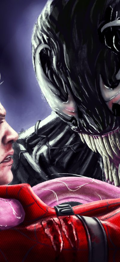 Fond d'écran iPhone Venom Vs Spiderman Homecoming Artwork 5k