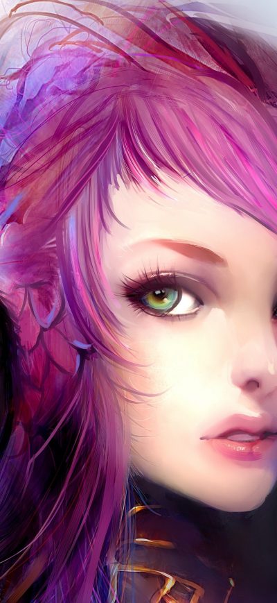 Fond d'écran iPhone Pink Hair Anime Girl Artwork