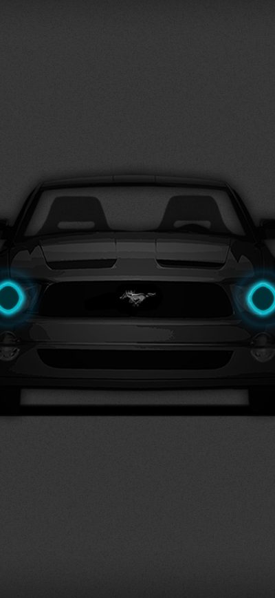 Fond d'écran Ford Mustang Minimalistic Dark sur iPhone