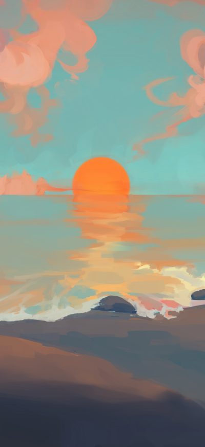 Fond d'écran iPhone Anime Boy Sitting Watching Sunset