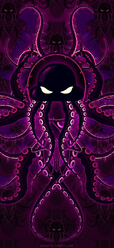Fond d'écran iPhone Purple Octopus Art