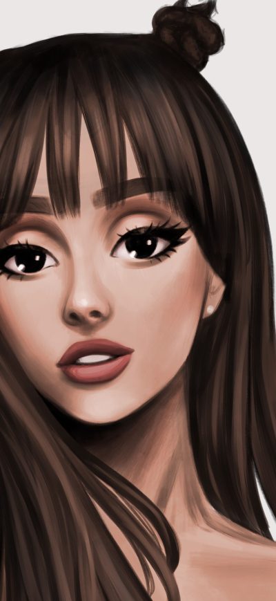 Fond d'écran iPhone Ariana Grande Cartoon Art 5k