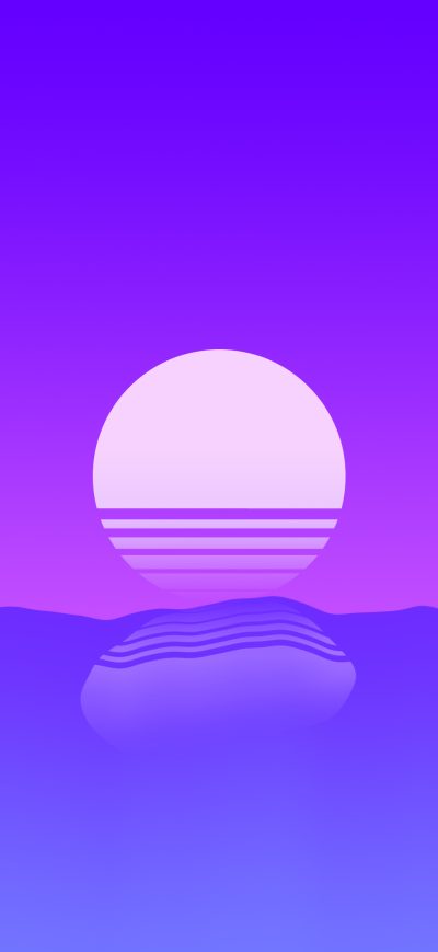 Fond d'écran iPhone Sunset Outrun Minimalism 4k