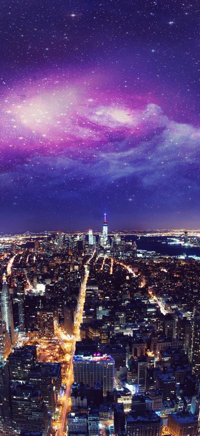 Fond d'écran USA New York City Night 4k sur iPhone