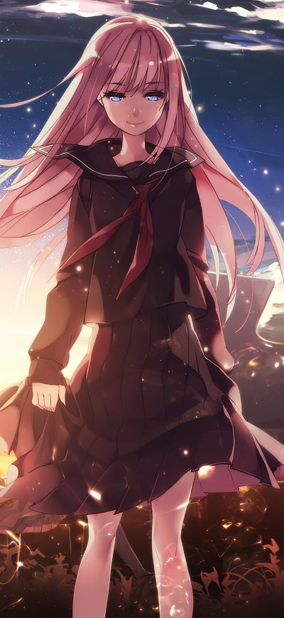 Fond d'écran iPhone Anime Girl School Uniform 4k