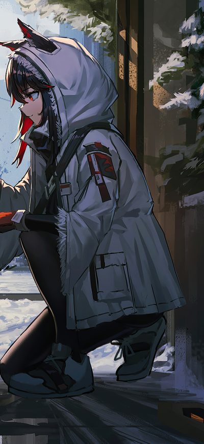 Fond d'écran iPhone Anime Girl Petting Dog