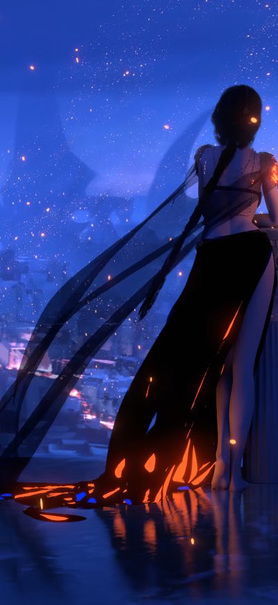 Fond d'écran Wlop Anime Girl Platinum Conception 4k sur iPhone