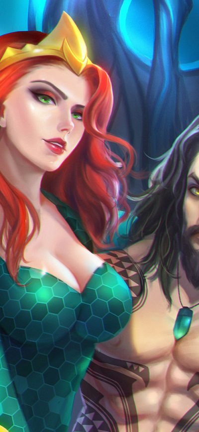 Fond d'écran Aquaman Mera Fan Art sur iPhone