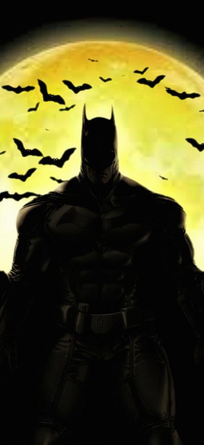 Fond d'écran iPhone Batman Yellow Moon