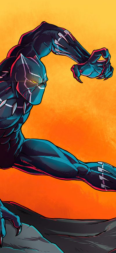 Fond d'écran iPhone Black Panther Digital Paint Art 4k