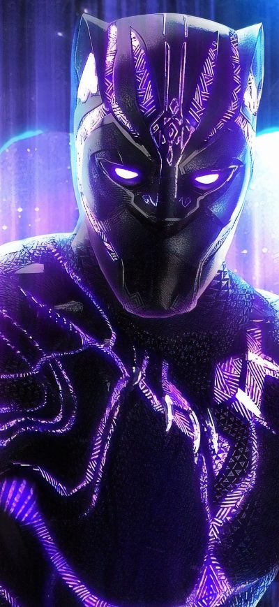 Fond d'écran iPhone Black Panther With Infinity Gauntlet