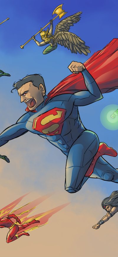 Fond d'écran iPhone DC Superheroes Artwork 4k