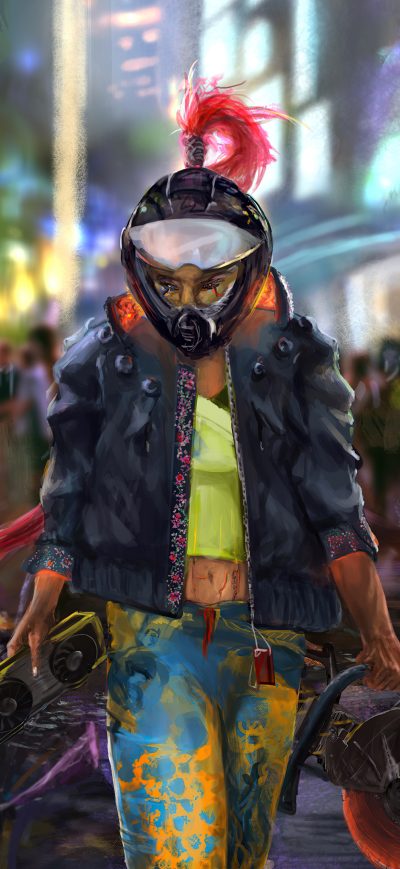 Fond d'écran My Night City Cybeprunk 2077 sur iPhone