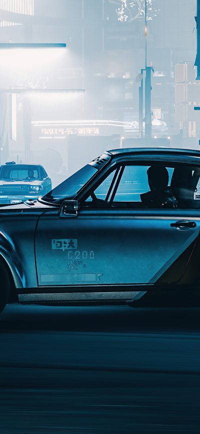 Fond d'écran iPhone Silverhand Porsche Cyberpunk 2077