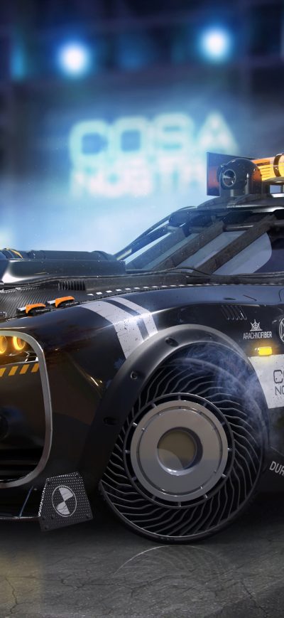 Fond d'écran iPhone Cyberpunk Pizza Delivery Car 4k